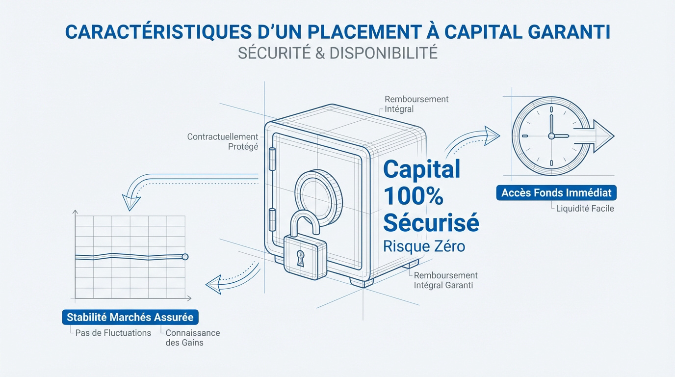 Illustration des piliers d'un placement sécurisé à capital garanti