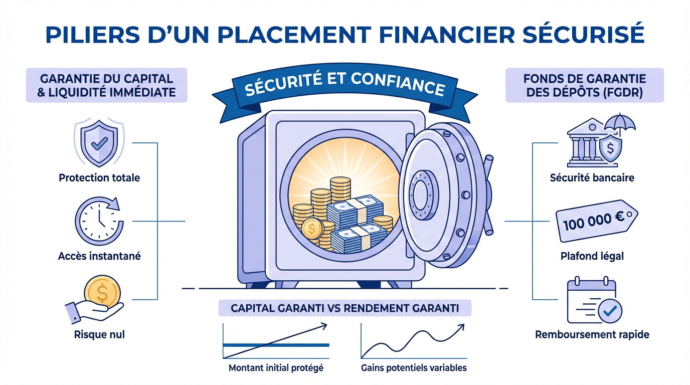 Illustration des piliers de la sécurité financière et de l'épargne garantie