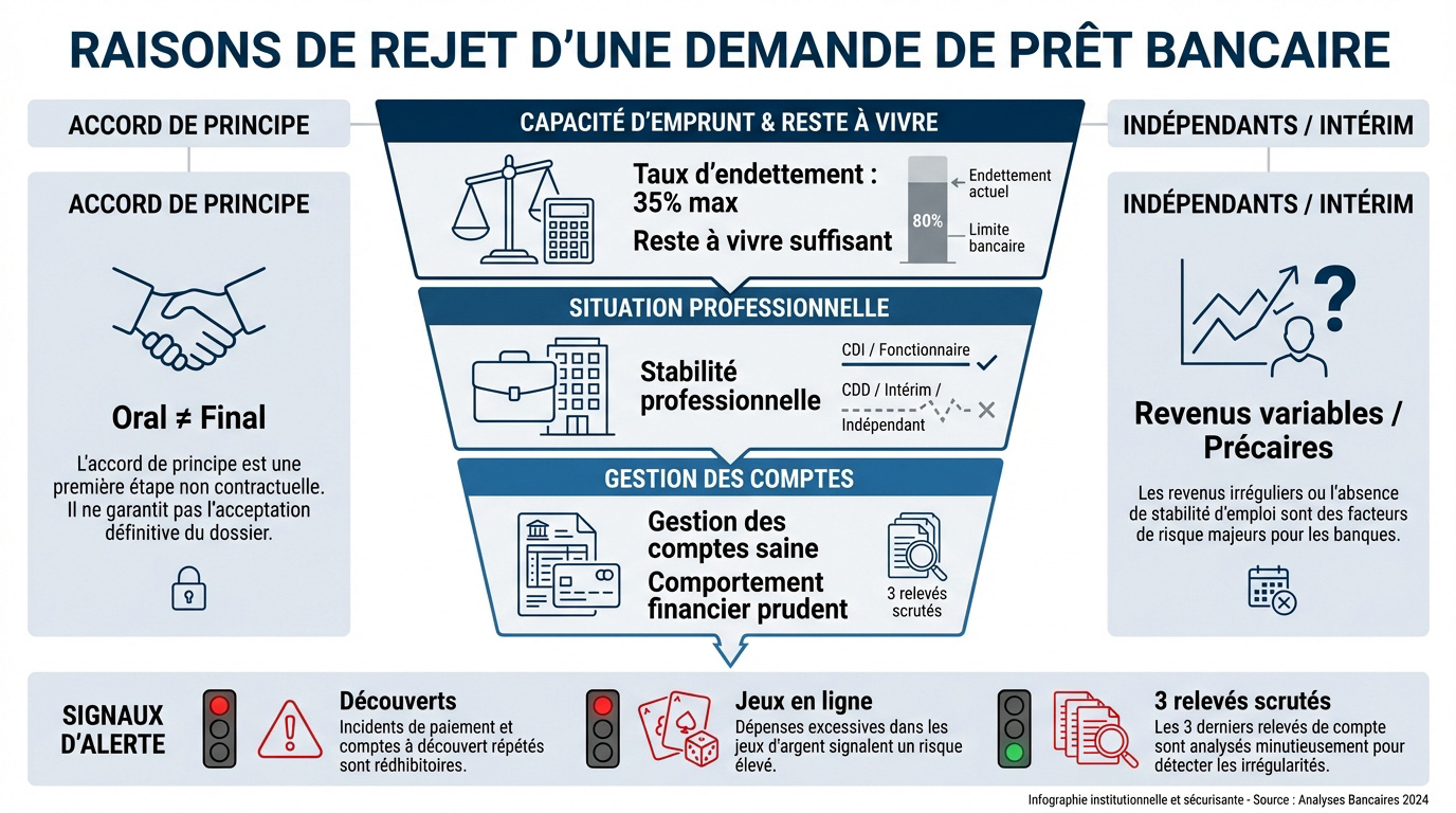 Infographie sur les causes de refus de prêt