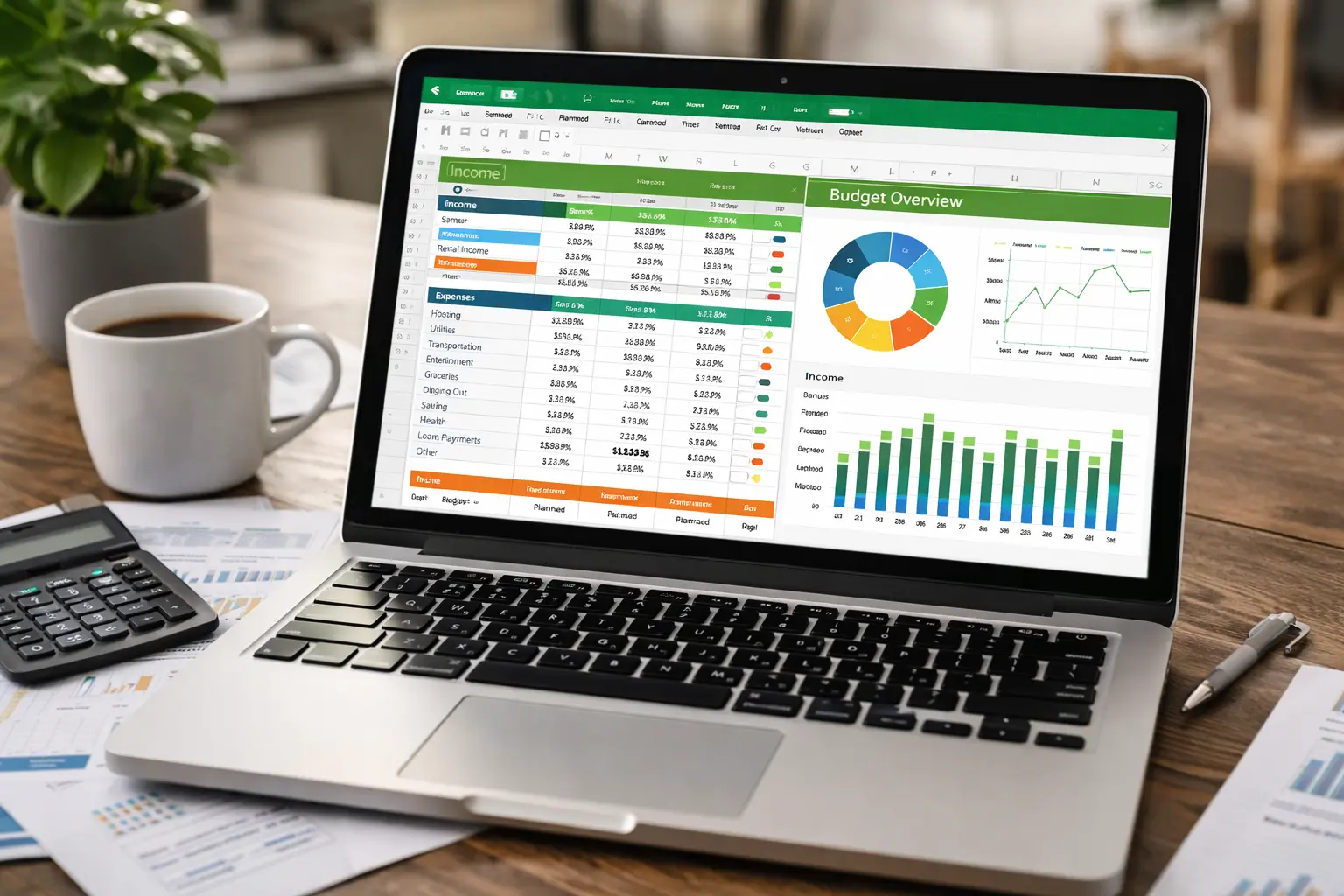budget excel + modèle + téléchargement + template